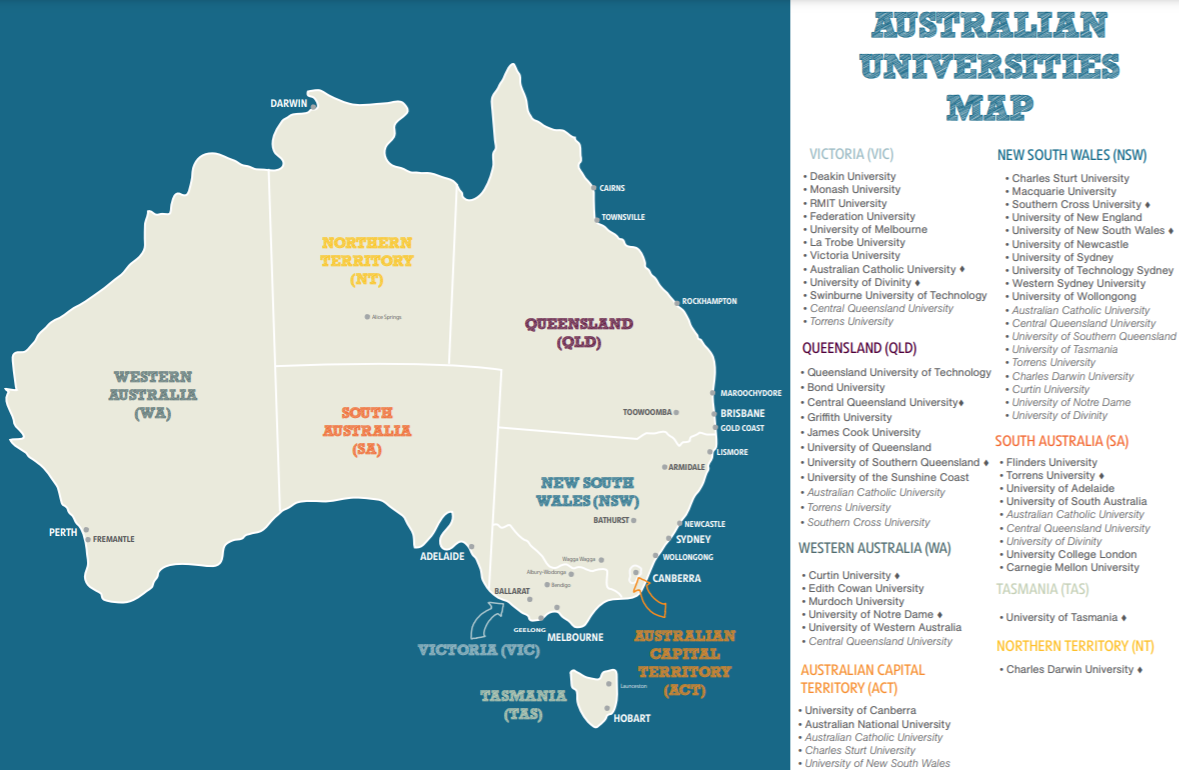 map of australia university        <h3 class=